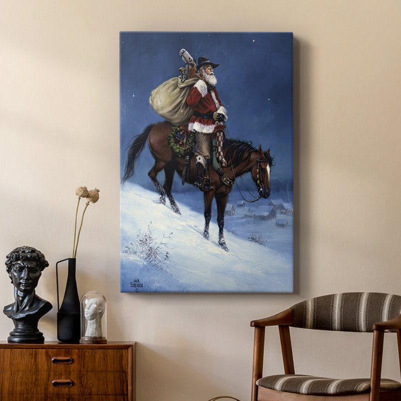 A Cowboy Christmas -Custom Wrapped Gallery Cavas, 36" H x 24" W
