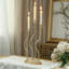 Porte-bougie moderne en métal doré 15,5 po