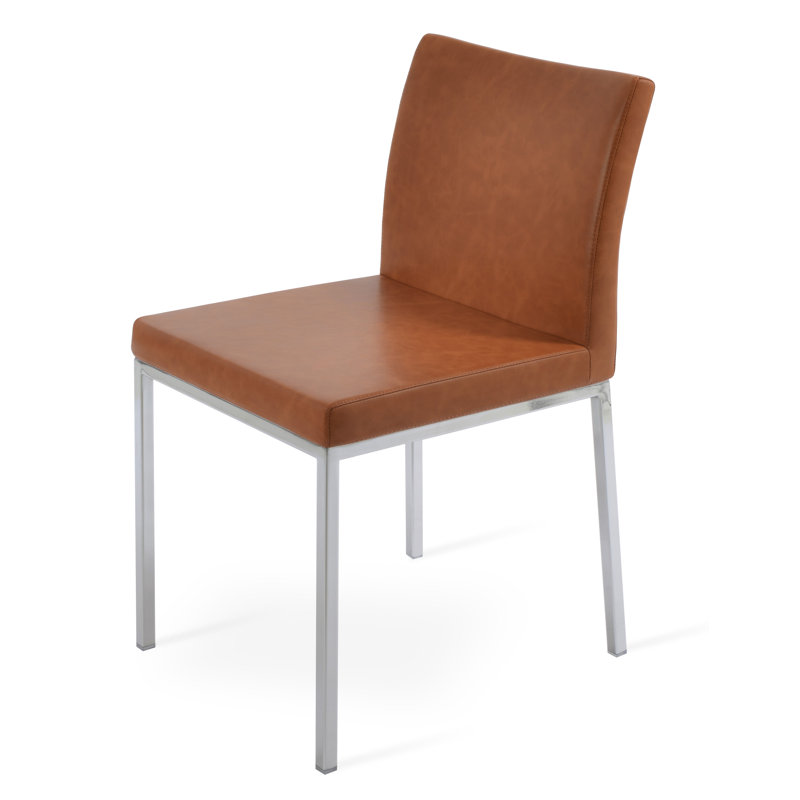 Chaise d'appoint en métal Aria, PPM caramel, Acier inoxydable