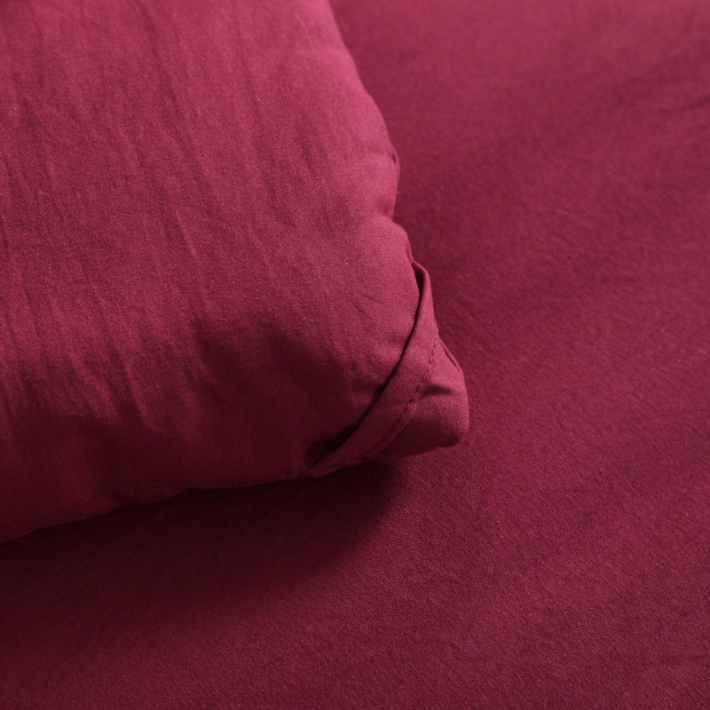 5PC All Season Microfiber Bedding Set, Wine Red