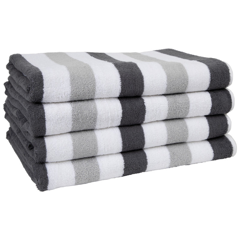 Serviettes de plage 100% coton Arkwright Cabo Cabana (paquet de 4), Noir / gris