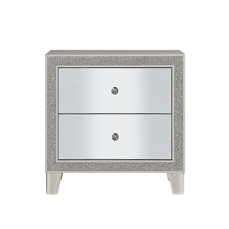 Table de chevet avec miroir, table d'appoint, Champagne