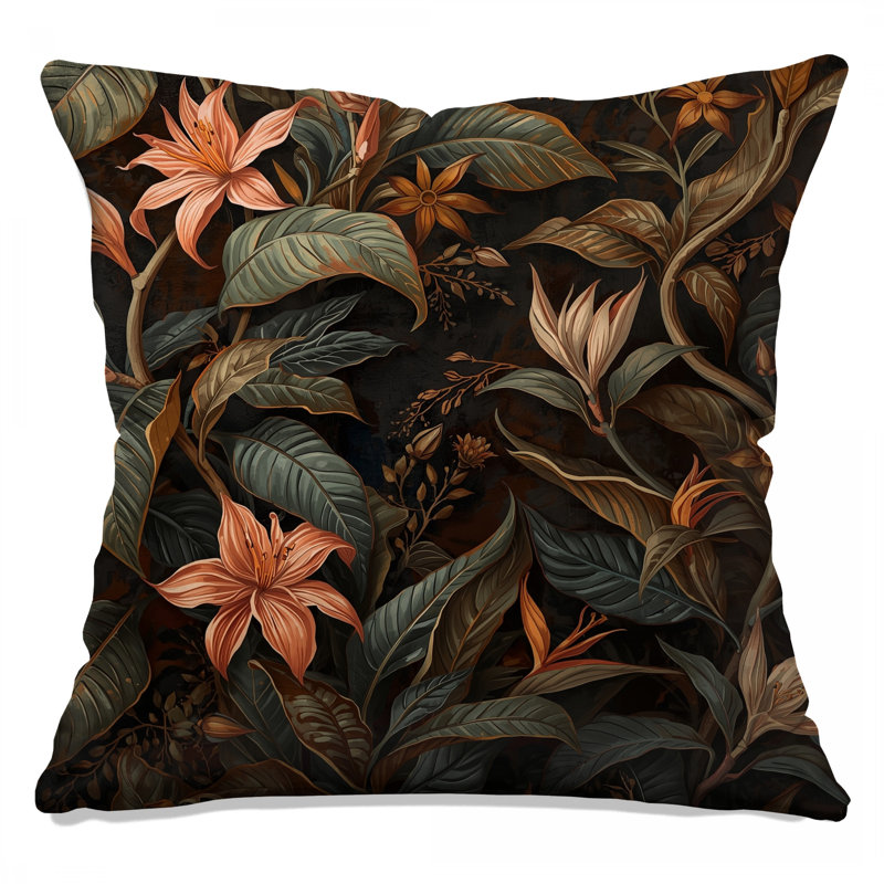 Coussins décoratifs à motif floral tropical, 14 X 14 pouces