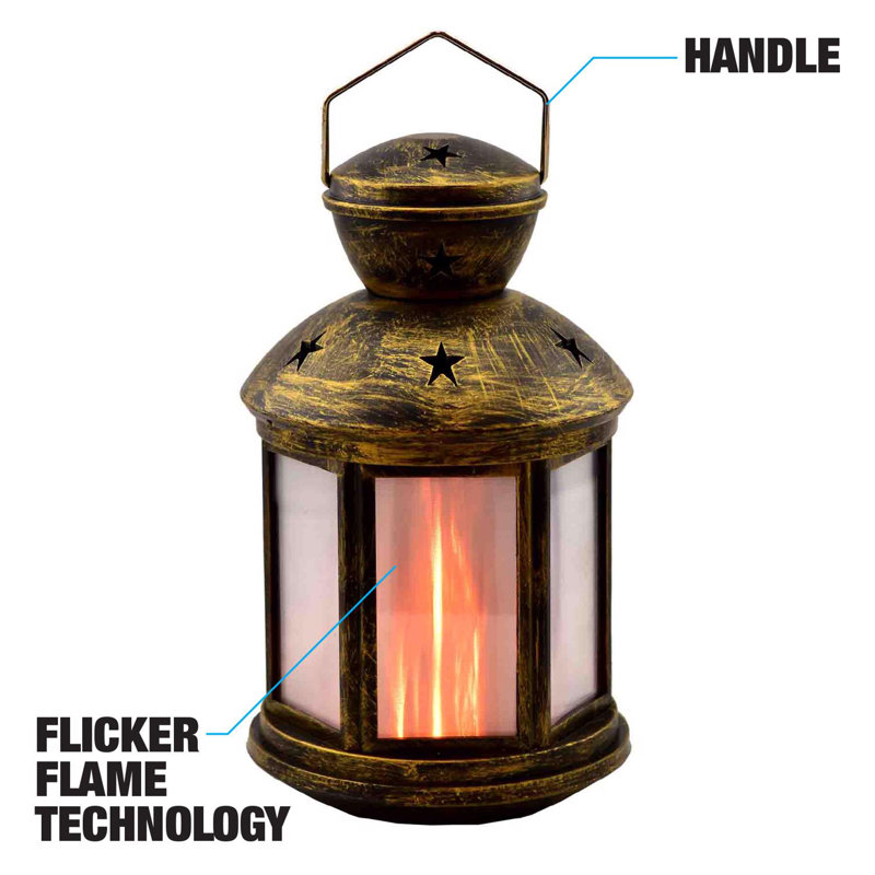9.15'' Battery Powered Integrated LED Square / Rectangular Lantern
