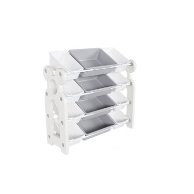 Organisateur de rangement de jouets pour enfants avec 12 bacs, armoire de rangement multifonctionnelle pour enfants avec étagère en PEHD et bacs pour salle de jeux, chambre à coucher, salon