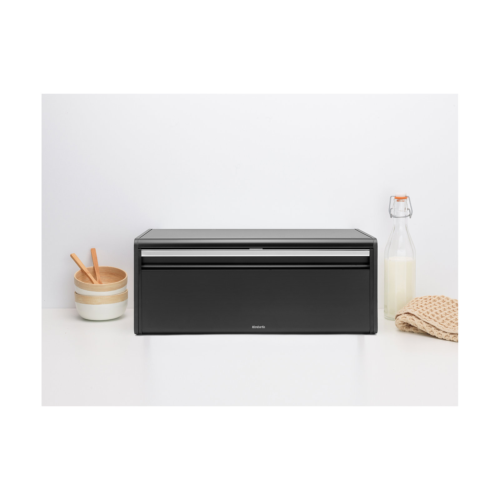 Brabantia Fall Front Bread Box, Matte Black