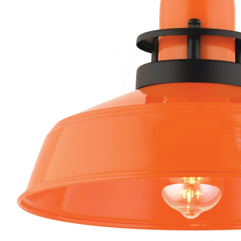 Elegant Adjustable Chandelier, Metal Body, 13.4 x 9.8 inches | Orange Color, Height: 11.8 - 51.2 inches | 1 x E27 Socket (Max 40W), Perfect for Living Room & Dining Areas, Stylish Lighting Fixture