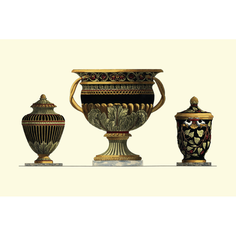 Urn Triad IV by Giovanni Giardini - Wrapped Canvas Art Prints, 81cm H x 122cm W x 3.8cm D