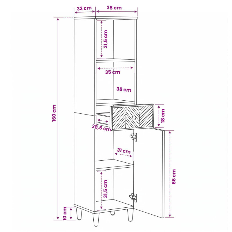 Solid Wood Bathroom Cabinet