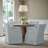 Bedford London Upholstered Skirted Dining Arm Chair with Hidden Casters-113431200