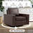 36.2" Wide Swivel Accent Armchair-Espresso PU-326647815
