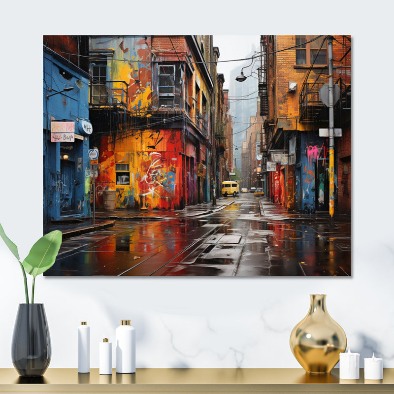 Toronto Urban Graffiti III, reproduction d'art sur toile, H 24 po x l 32 po x P 1 po, Metal