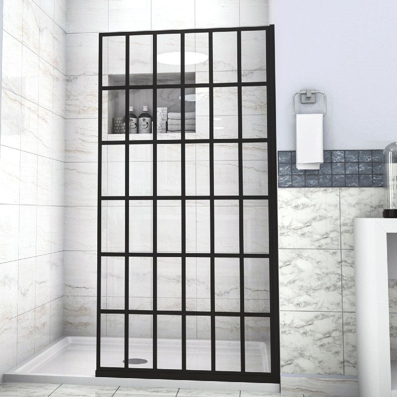Porte de douche à porte coulissante simple sans cadre de l 38 po x H 72 po