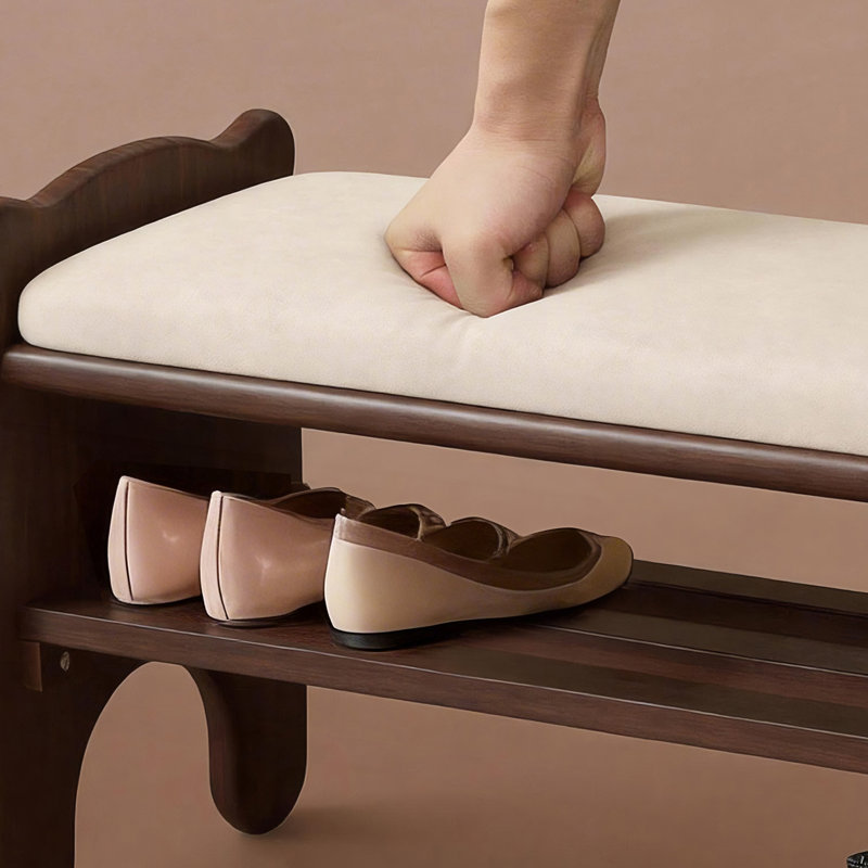 Banc à chaussures, banc d'entrée à 2 niveaux, range-chaussures moderne