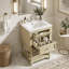 Meuble-lavabo de 20 po avec lavabo en céramique, armoire de rangement avec tablette ouverte, armoire de salle de bain rétro avec 2 tiroirs-269184624