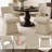 Modern Chenille Swivel Dining Chair, Open Back – 360° Rotating Design for Dining Room-784071238