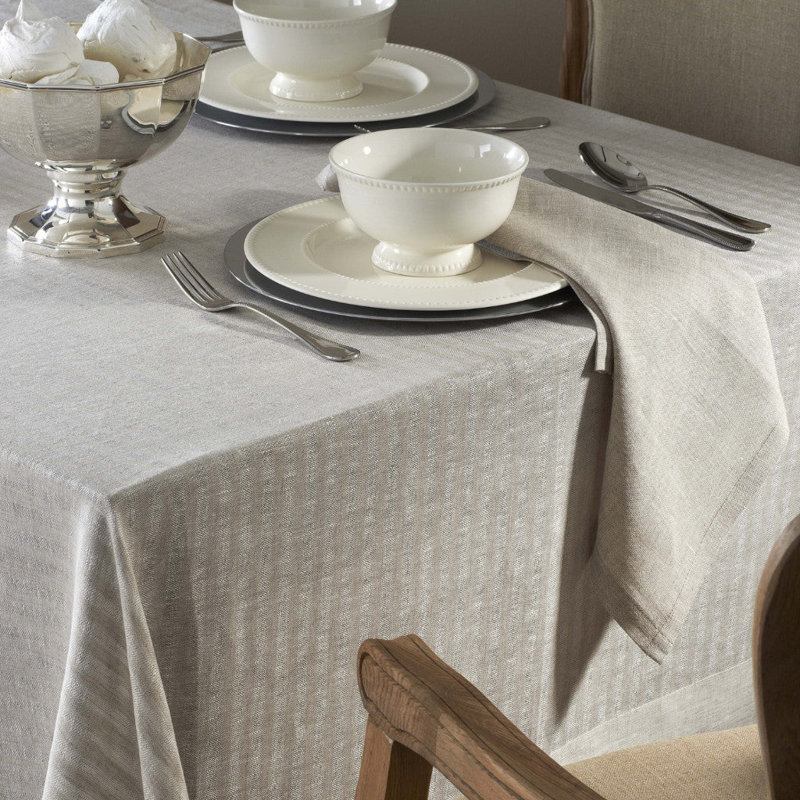 Greenwich Tablecloth, Beige, 60" Square