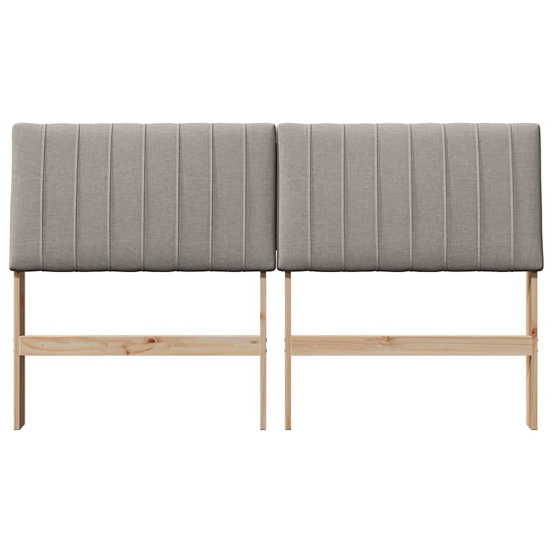 Solid Wood Headboard, UK King - DE 150 x 200 cm, Brown, Taupe