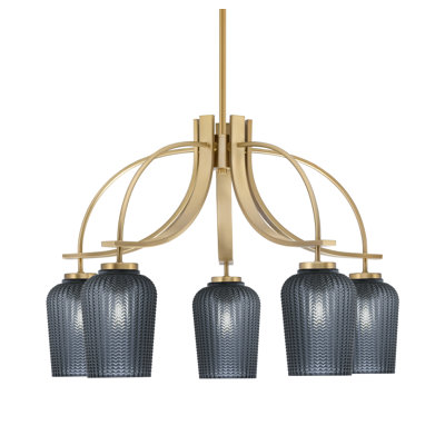 Lustre Cavella Light, en verre texturé fumé de 5 po