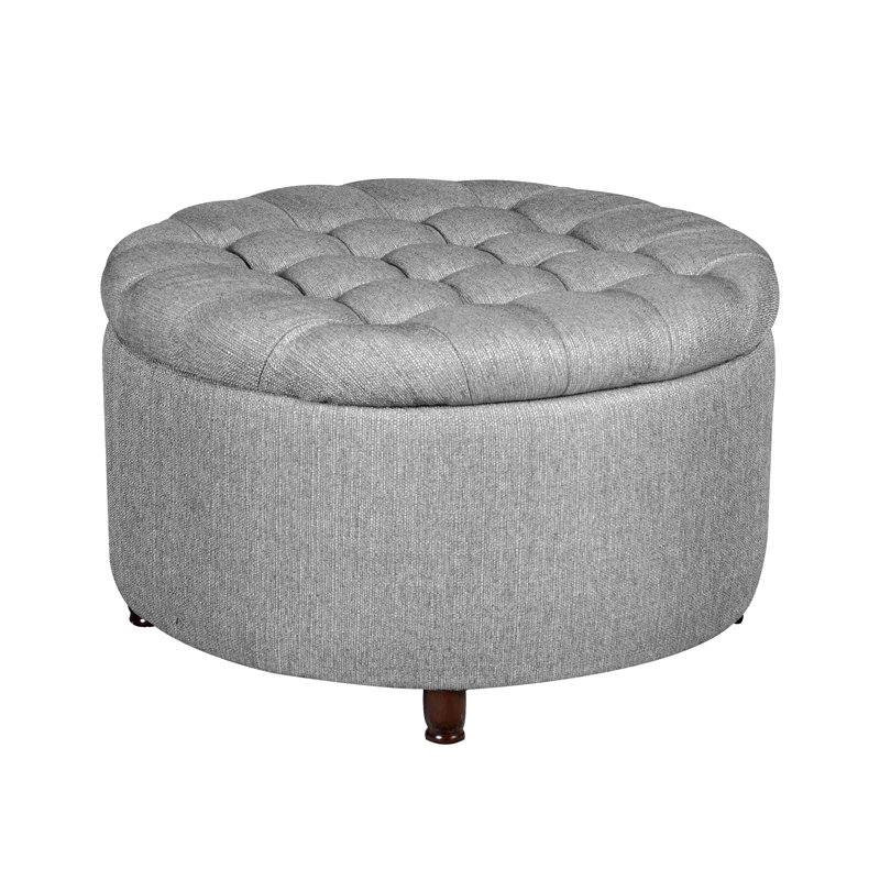 Grand repose-pieds avec rangement Niche Knight, Gris, Bois brun foncé