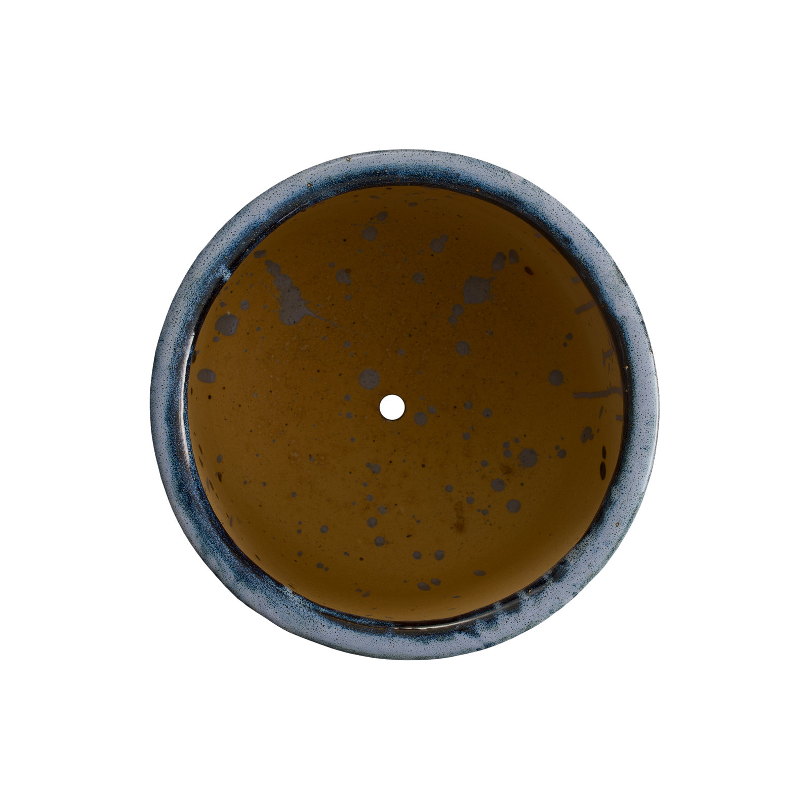 BARREL PLANTER, QUIN BLUE, 16" H x 15" W x 15" D