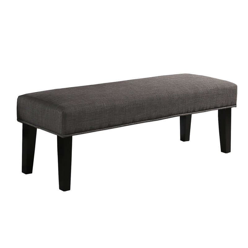 Alongi Polyester Upholstered Bench, Gray