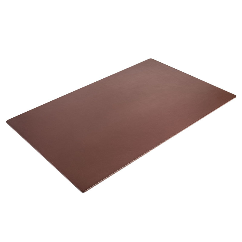 Tapis de bureau en cuir sans rail Bramfield, Brun chocolat