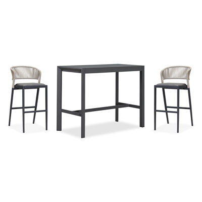 Ensemble de bar moderne pour 2 personnes avec table de comptoir et tabourets Modern