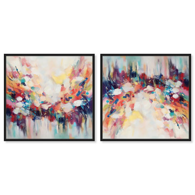 Joyful Burst Set Canvas Pastel Hue Abstract by Art Remedy