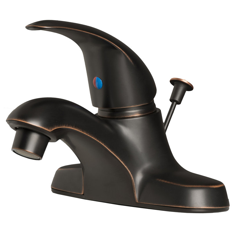 Single Handle Centerset Bathroom Faucet with Drain Assembly, Oil rubbed bronze