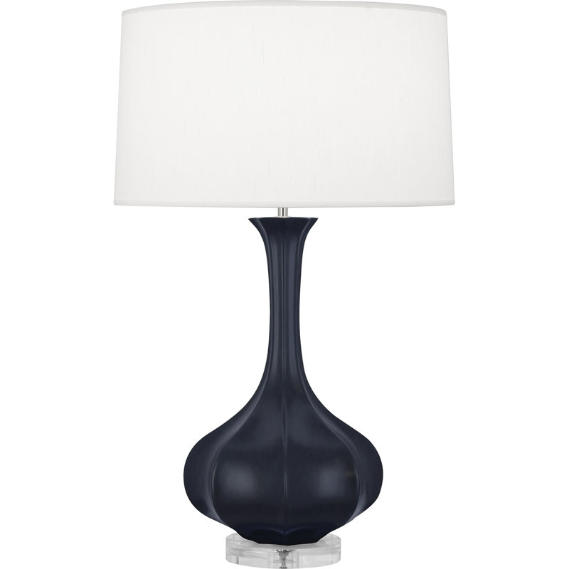Pike Ceramic Table Lamp, Matte Midnight Blue