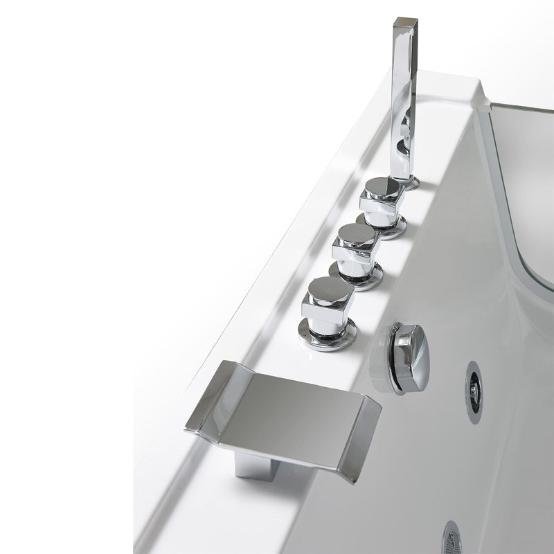 Baignoire tourbillon autoportante blanche à 2 panneaux pour 2 personnes 67 po x 47 po IRIS