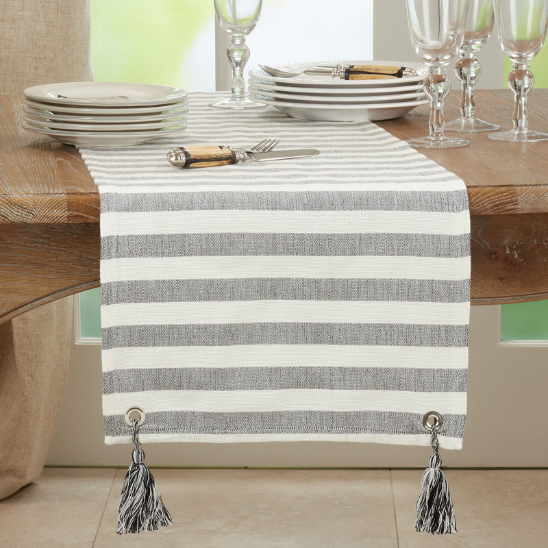 Striped 100% Cotton Table Runner
