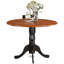 L'ensemble 5 pièces de table et chaises de cuisine comprend une table de salle à manger ronde avec Dropleaf et 4 chaises rembourrées en tissu de lin, 42 x 42 pouces, noir et cerise-1645493340-1657405165-1740218436