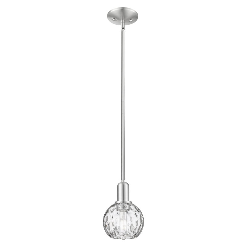 Mini-luminaire suspendu 1 lumière Arcadia - Sevier, Nickel satiné brossé, H 5 po x l 6 po x P 6 po