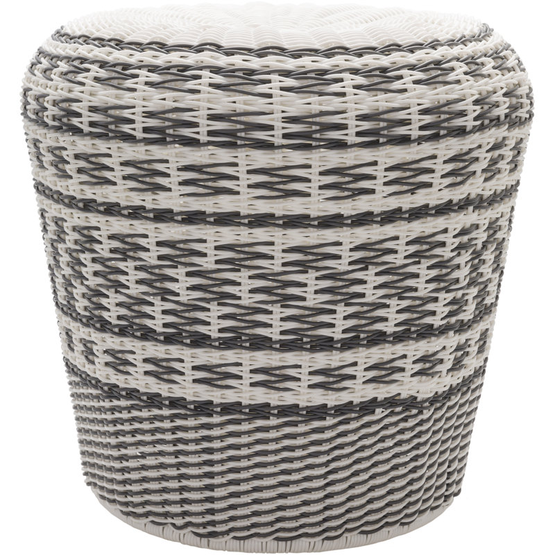 Maplesville Metal Accent Stool, Charcoal/White