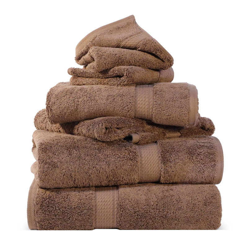 Scotia Egyptian Cotton Bath Towel Set, Chocolate, 6Pc Towel Set  (2Bath, 2Hand, 2Face)