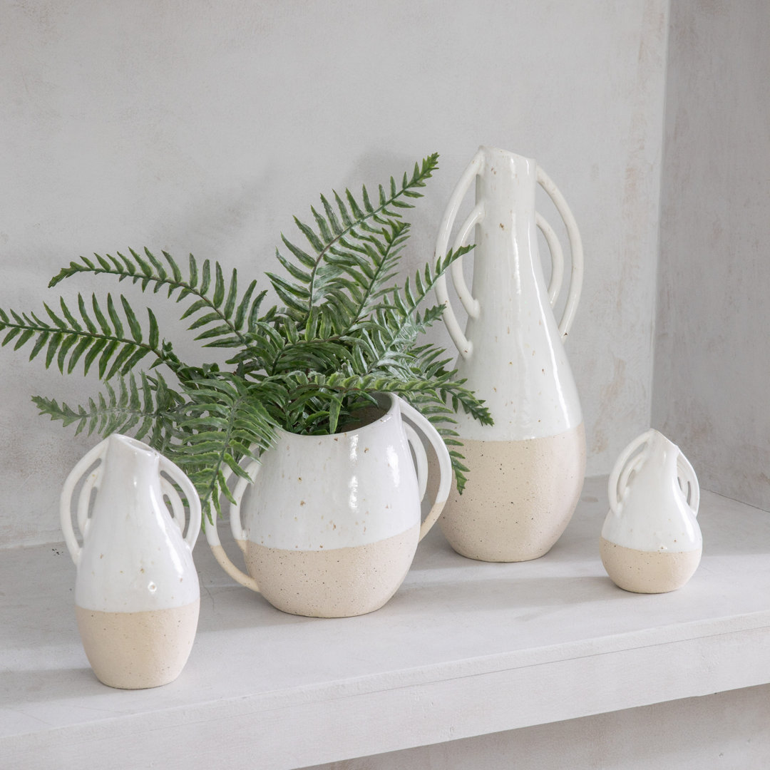 Rocheport White/Beige 20Cm Ceramic Table Vase