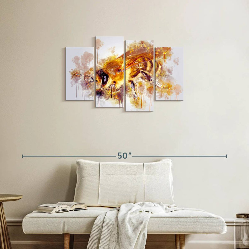 Abeille colorée, H 22 po x l 36 po