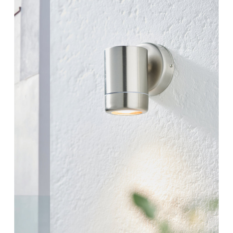 Youenn Brushed Stainless Steel Outdoor Armed Sconce