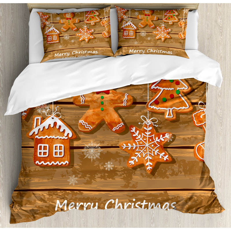 Gingerbread Man Modern & Contemporary Polyester Duvet Cover, Queen