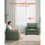 Chaise d'appoint rembourrée vert moderne avec coussin épais, dossier arqué et accoudoirs pour le salon, la chambre à coucher, le bureau et le bureau