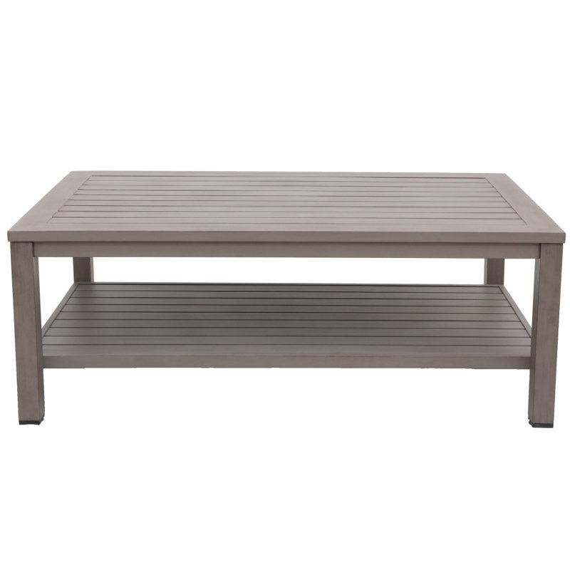 Table basse rectangulaire en aluminium