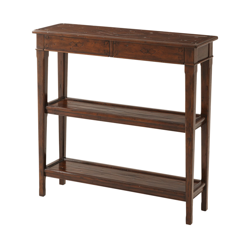 Castle Bromwich Dark Brown Solid Wood Console Table with Storage