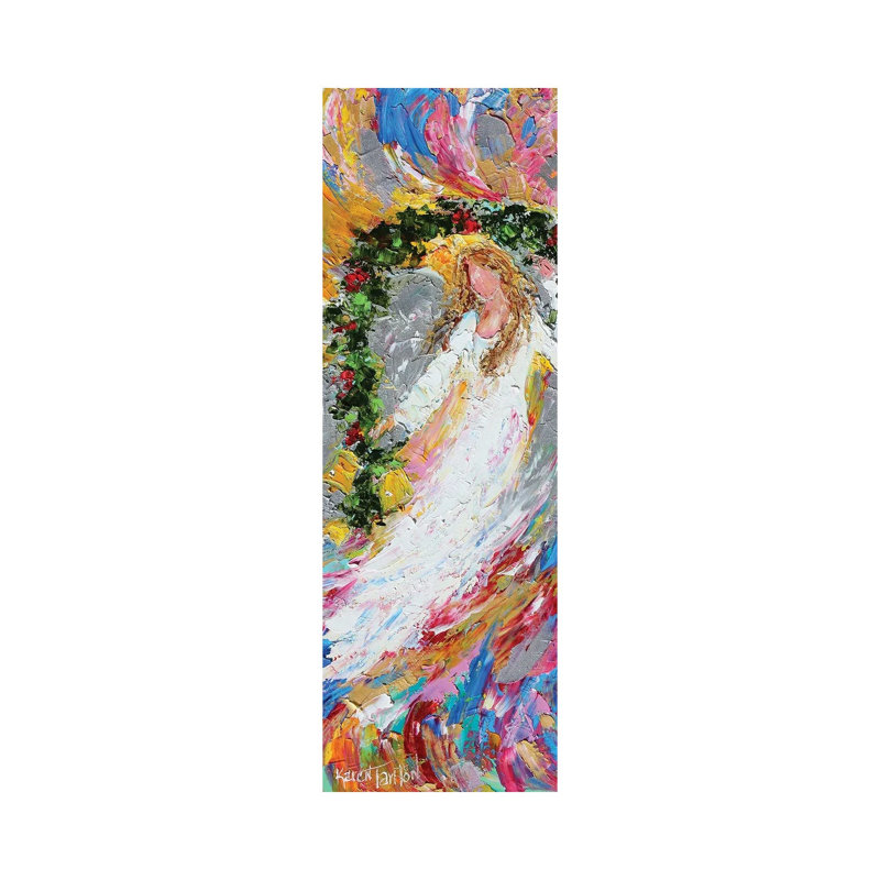 Christmas Angel 1 Piece Wrapped Canvas Painting, 30.48 cm H x 91.44 cm W x 1.91 cm D