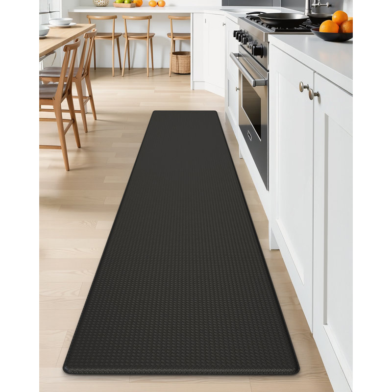 Tapis de cuisine antidérapant et antidérapant, Noir, noir, noir, noir, Rectangle 17 po x 95 po