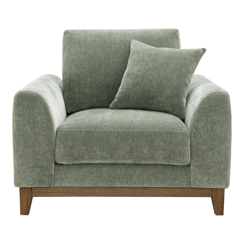 Fauteuil d'appoint en chenille Cherelle, Vert