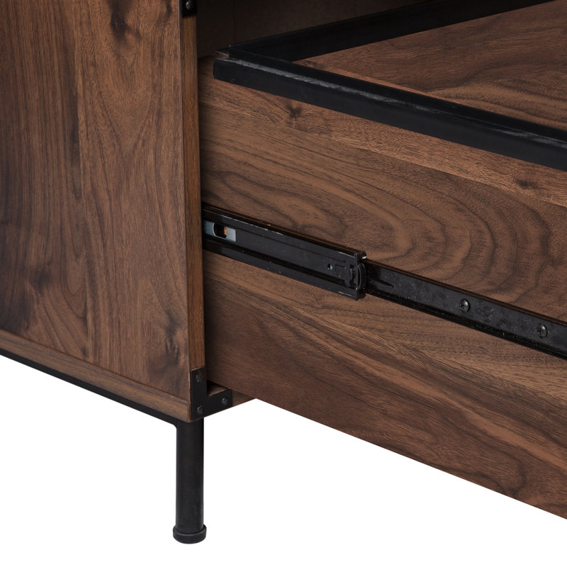 Wycombe 2 Piece Rectangular Writing Desk, Walnut, 30" H  x  59" W  x  30" D