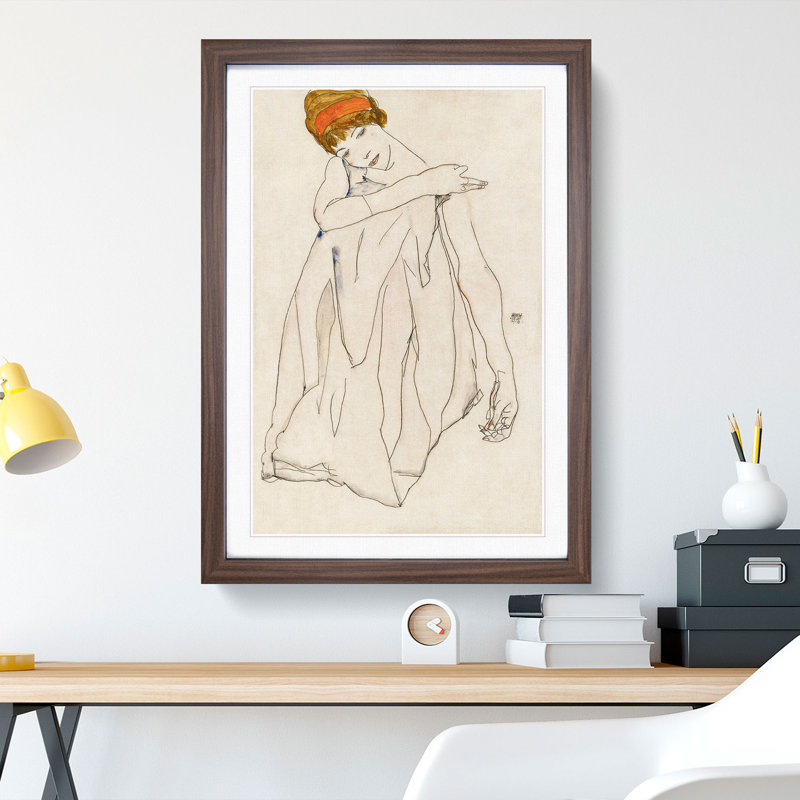 Dancer by Egon Schiele - Framed Print, Walnut Framed, 65cm H x 48cm W x 2cm D