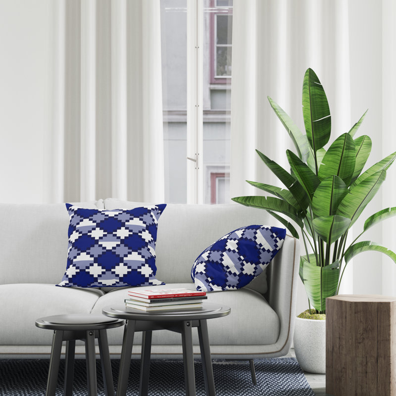 Housse et insert de coussin décoratif en polyester, L 15 po x H 15 po, Bleu marine